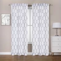 Regal Home Oscar Rod Pocket Embroidered Sheer Set of 2 Curtain Panel