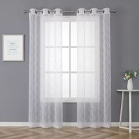 Regal Home Cairo Grommet Top Embroidered Sheer Set of 2 Curtain Panel