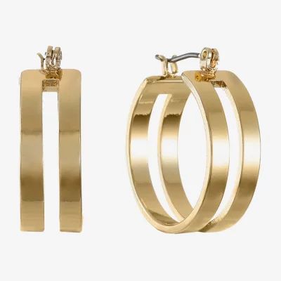 Liz Claiborne Open Work Womens 24mm Hypoallergenic Hoop Earrings