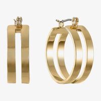Liz Claiborne Open Work Womens 24mm Hypoallergenic Hoop Earrings