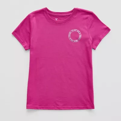Xersion Little & Big Kid Girls Crew Neck Short Sleeve Regular Fit Graphic T-Shirt