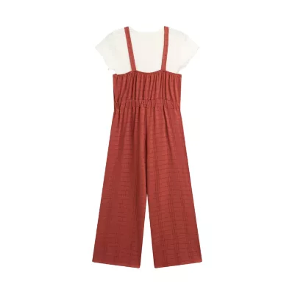 by&by girl Big Kid Girls Round Neck Short Sleeve Jumpsuit