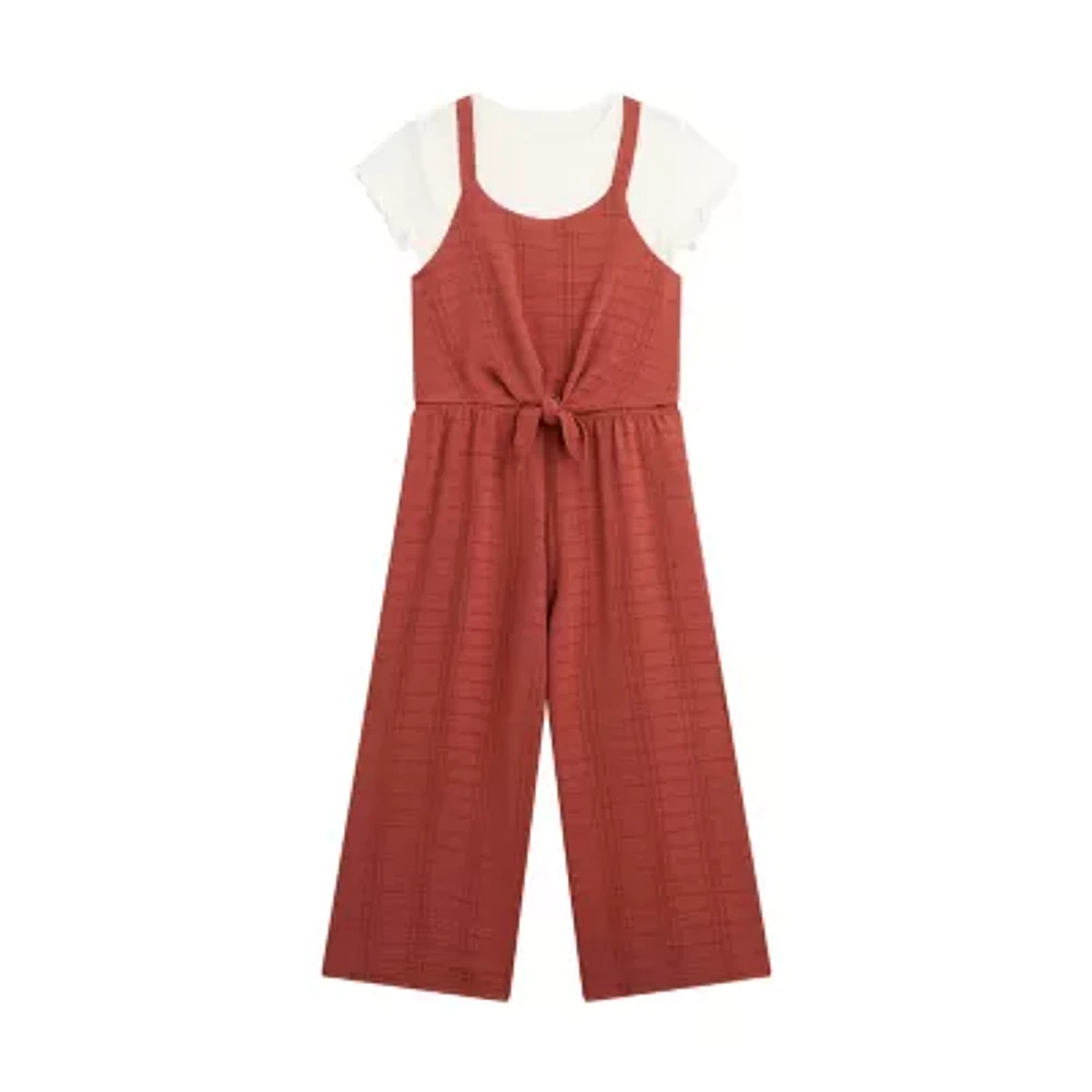 by&by girl Big Kid Girls Round Neck Short Sleeve Jumpsuit