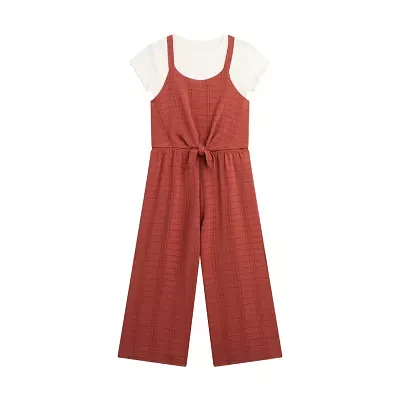 by&by girl Big Kid Girls Round Neck Short Sleeve Jumpsuit
