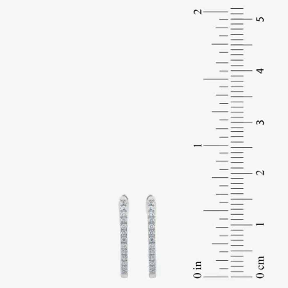 (H-I / I1) 1/4 CT. T.W. Lab Grown White Diamond 14K or Yellow Gold 16.4mm Hoop Earrings