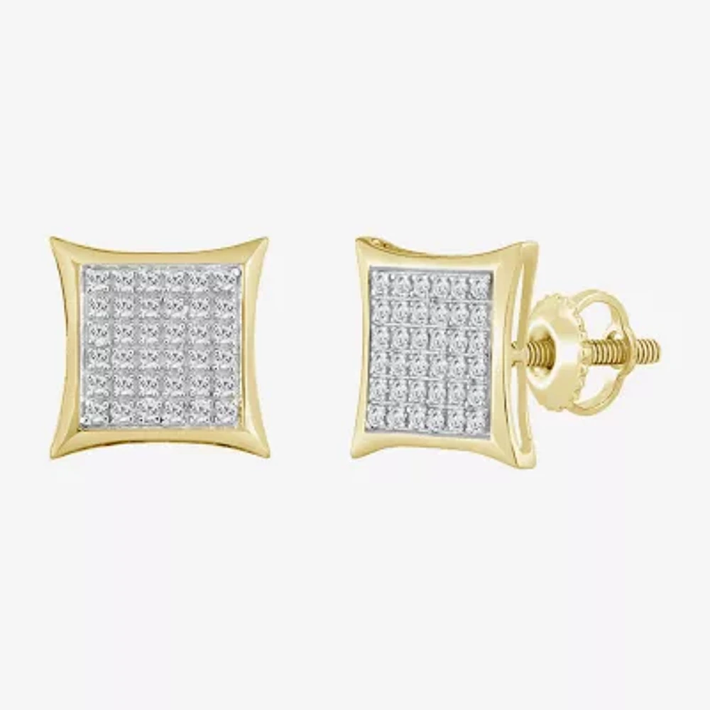 1/4 CT. T.W. Natural White Diamond 10K Gold 10.7mm Stud Earrings