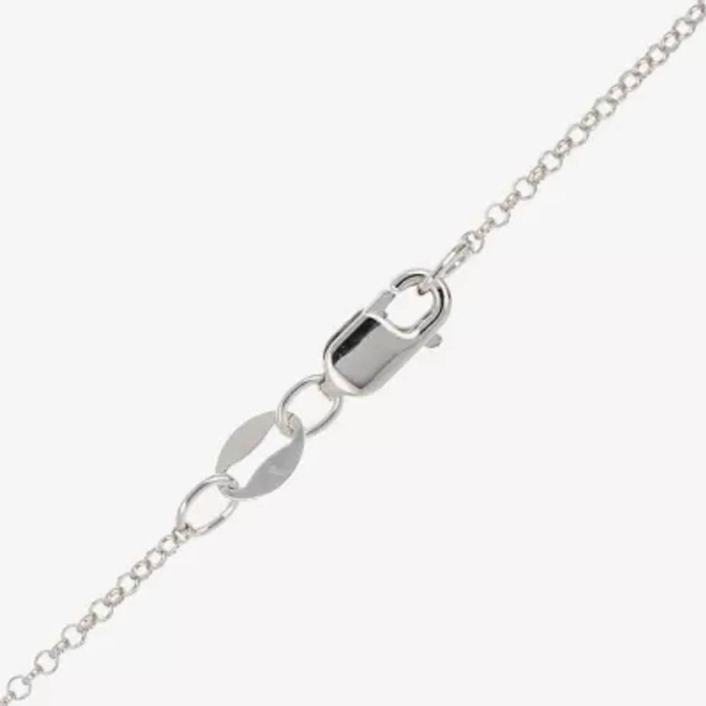 Diamonart Womens Cubic Zirconia Sterling Silver Bar Circle 18 Inch Pendant Necklace