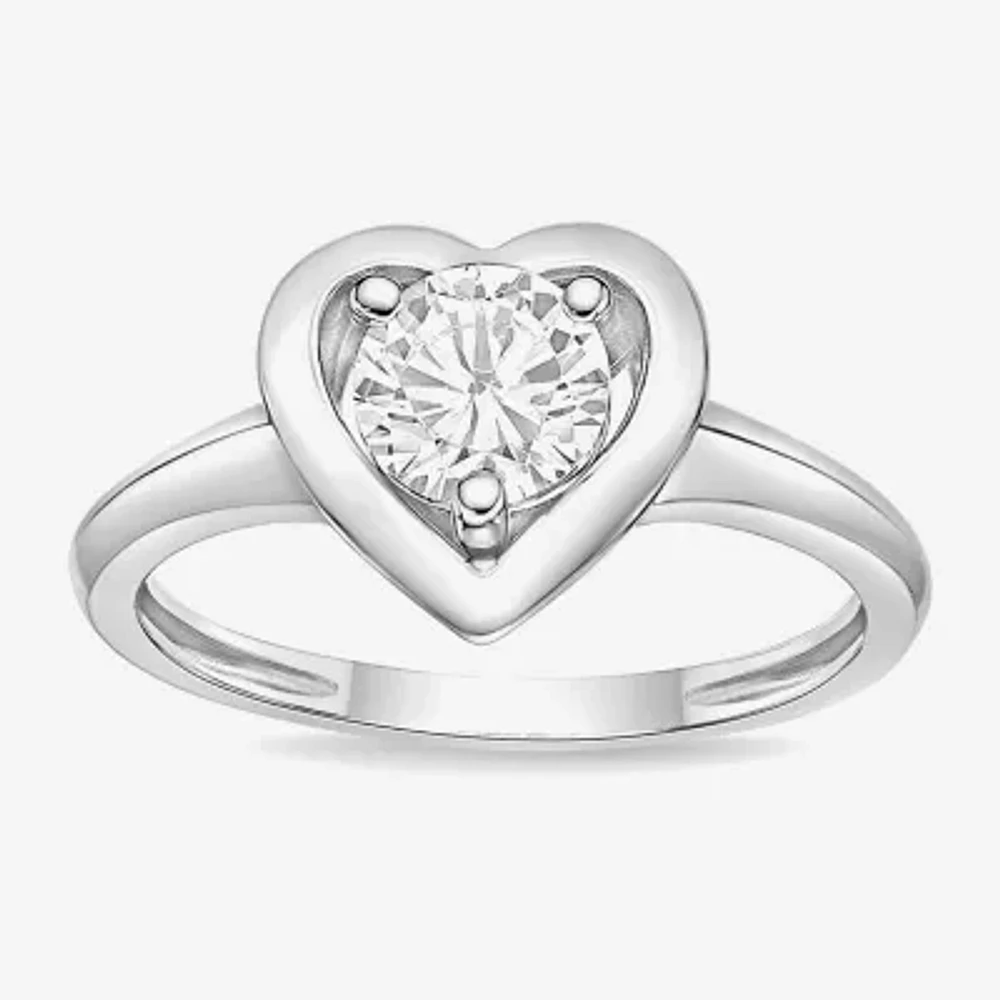 Diamonart Womens Cubic Zirconia Sterling Silver Heart Band