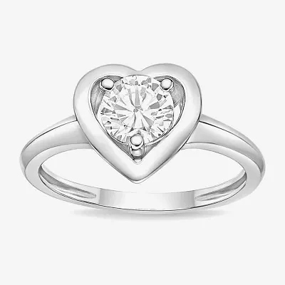 Diamonart Womens Cubic Zirconia Sterling Silver Heart Band