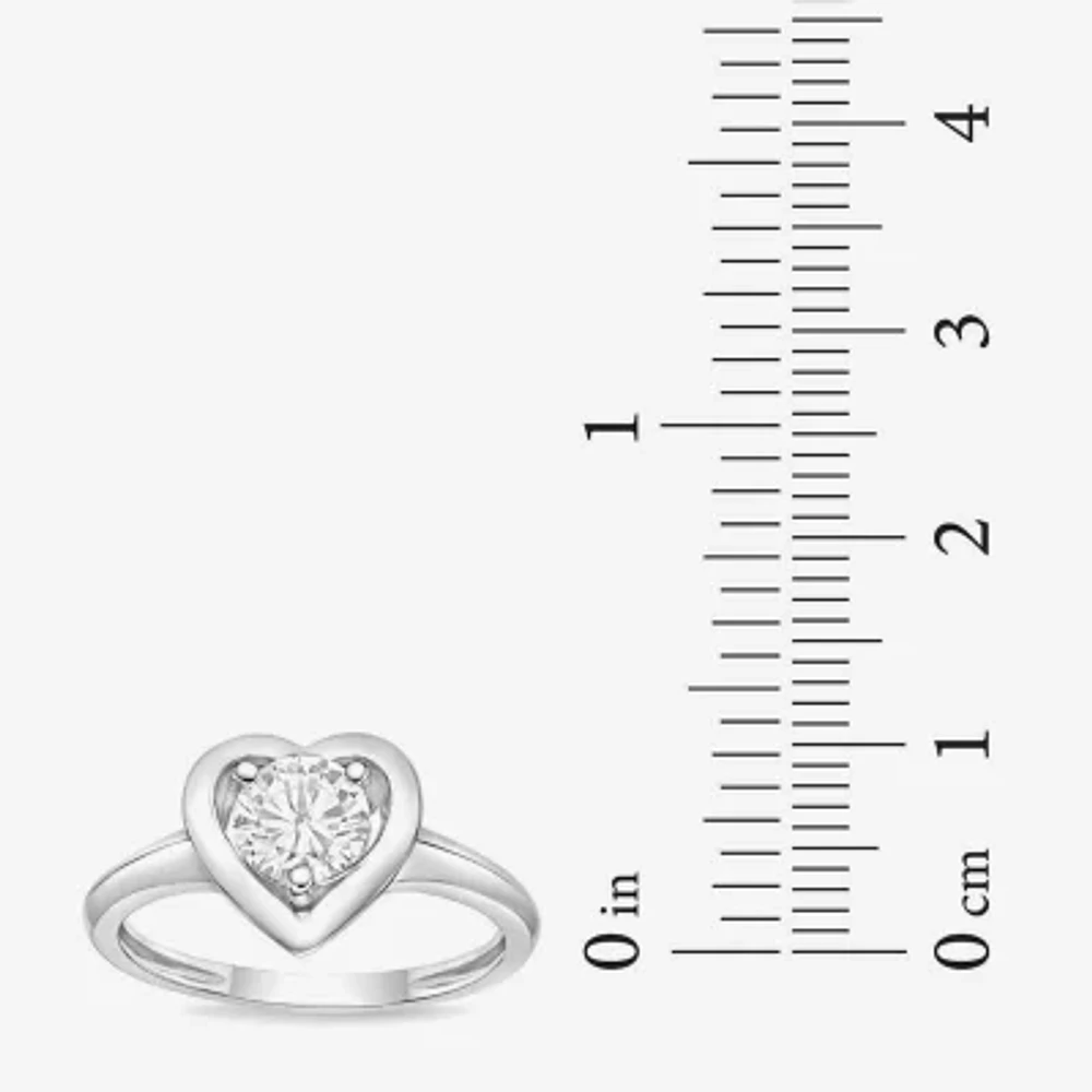 Diamonart Womens Cubic Zirconia Sterling Silver Heart Band