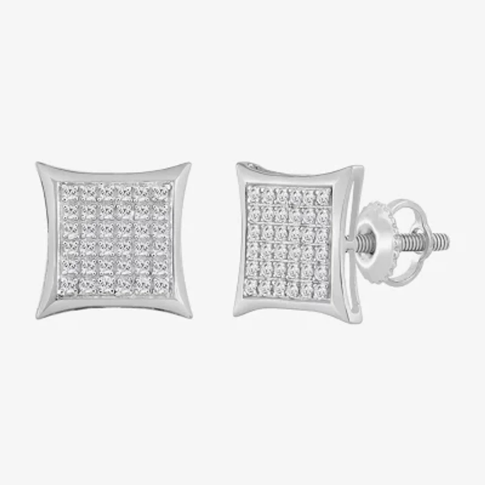 1/4 CT. T.W. Natural White Diamond Sterling Silver 10.7mm Stud Earrings