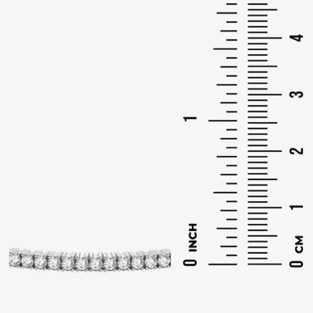 (E-F / Vs2) Womens 3 CT. T.W. Lab Grown White Diamond Sterling Silver 7 Inch Tennis Bracelet