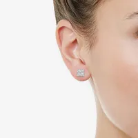 Grand Round 1 CT. T.W. Natural White Diamond 14K White Gold 7.1mm Stud Earrings