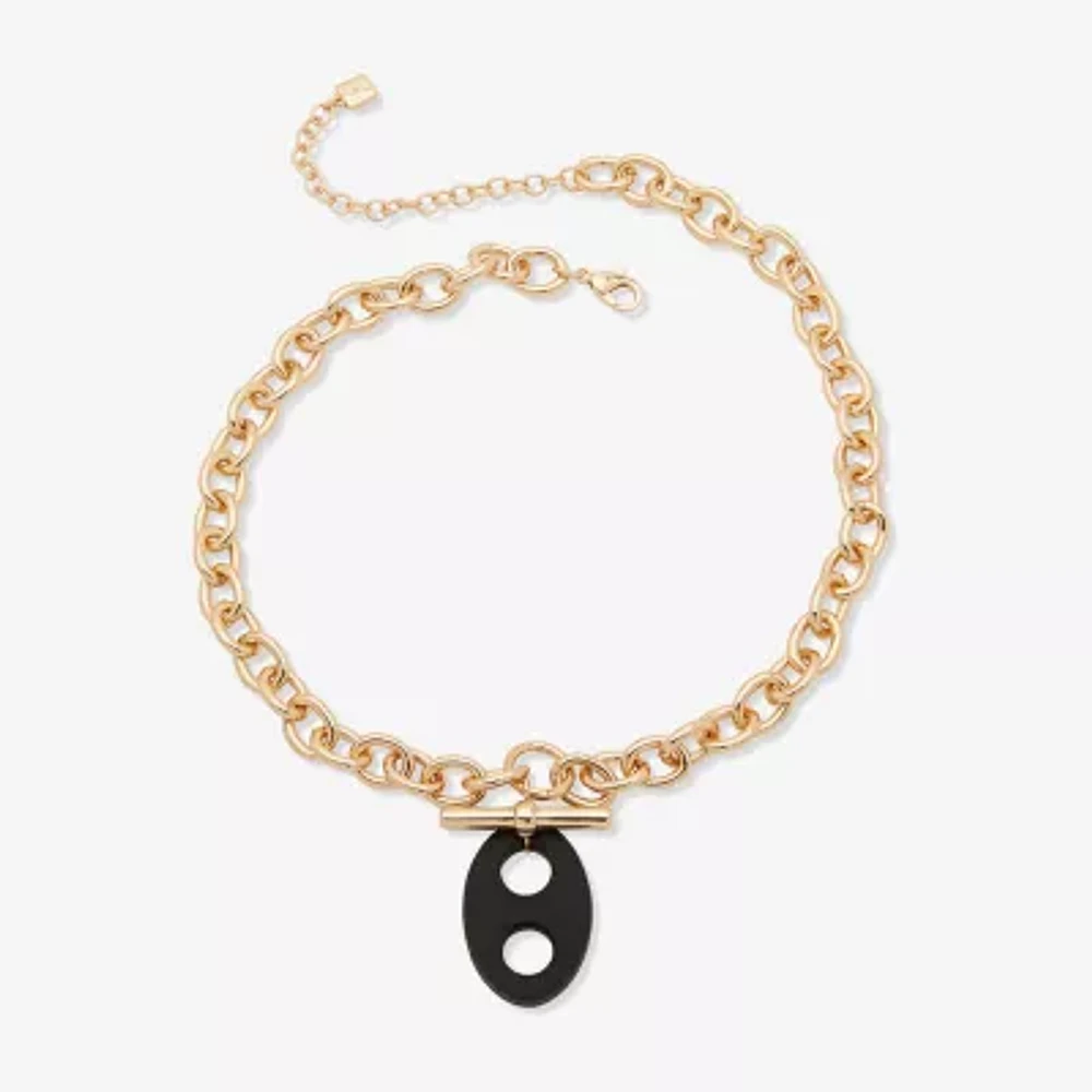 Worthington Gold Tone Toggle Womens 17 Inch Pendant Necklace