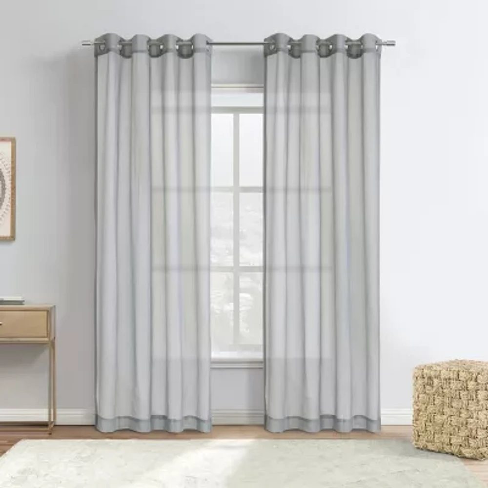 Luna Grommet Top Light-Filtering Single Curtain Panel