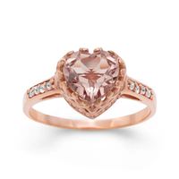 Simulated Morganite Sterling Silver Ring