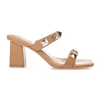 Journee Collection Kirian Womens Open Toe Block Heel Pumps