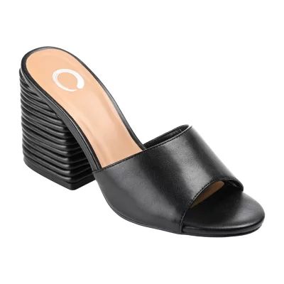 Journee Collection Leslee Womens Open Toe Block Heel Pumps