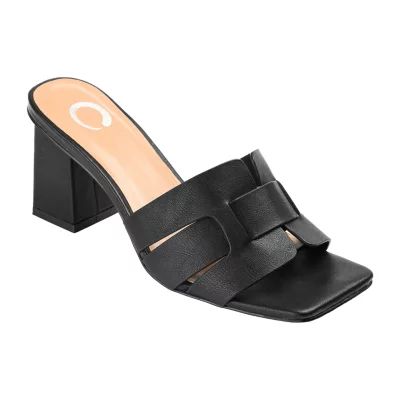 Journee Collection Renatta Womens Open Toe Block Heel Pumps