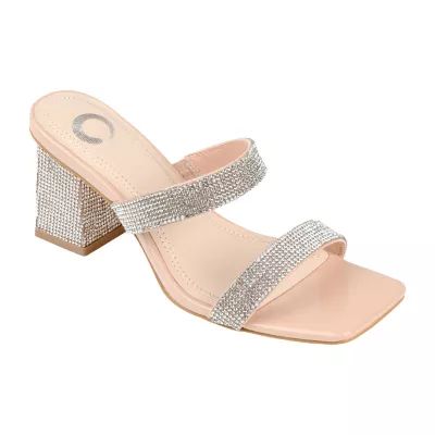 Journee Collection Shandee Womens Open Toe Block Heel Pumps