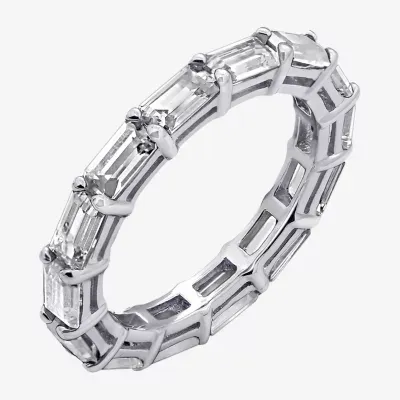 DiamonArt® White Cubic Zirconia Sterling Silver Eternity Band