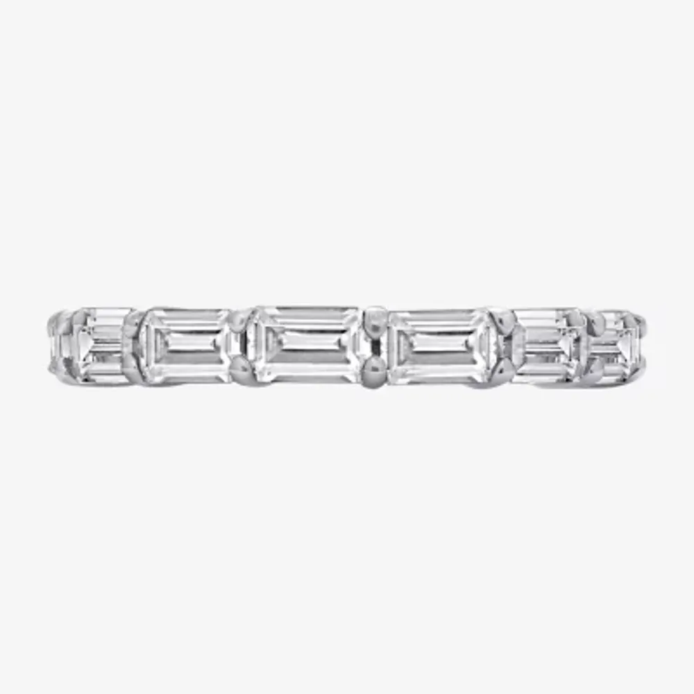 DiamonArt® White Cubic Zirconia Sterling Silver Eternity Band
