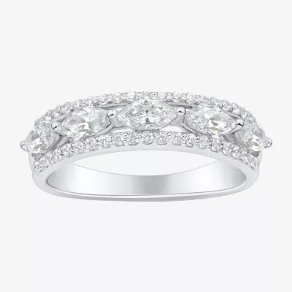 (H-I / Si1-Si2) Womens 1 CT. T.W. Lab Grown White Diamond 10K Gold Anniversary Band