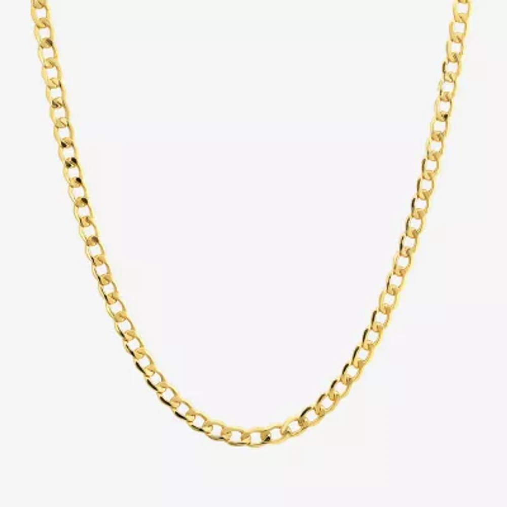 Made in Italy Unisex Adult 10K Gold 24 Inch Curb Chain Necklace