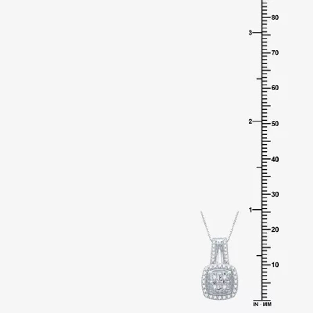(H-I / I1) Womens 1/4 CT. T.W. Lab Grown White Diamond Sterling Silver 18 Inch Pendant Necklace