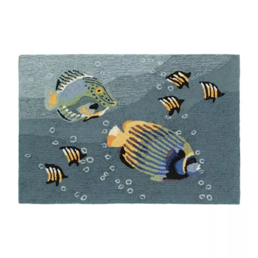 Liora Manne Frontporch Aquarium Hand Tufted Washable Indoor Outdoor Rectangular Accent Rug