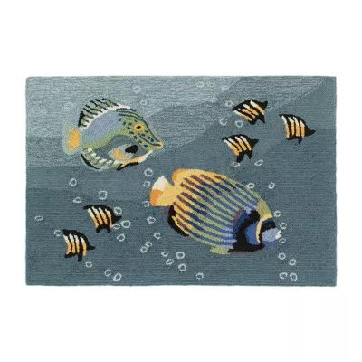 Liora Manne Frontporch Aquarium Hand Tufted Washable Indoor Outdoor Rectangular Accent Rug