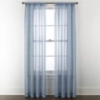 Home Expressions Remy Chevron Rod Pocket Sheer Single Curtain Panel