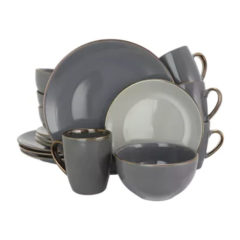 Elama Tahitian Grand 16-pc. Stoneware Dinnerware Set