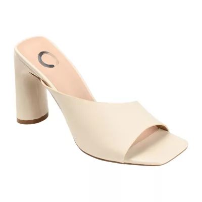 Journee Collection Dola Womens Open Toe Block Heel Pumps