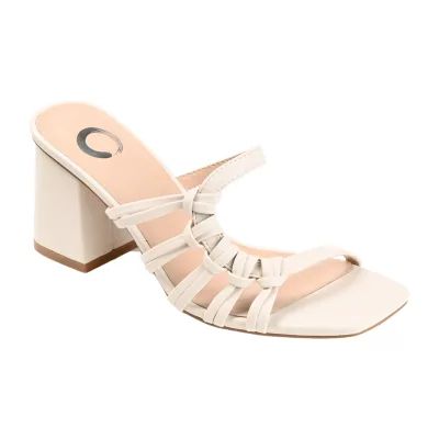 Journee Collection Emory Womens Open Toe Block Heel Pumps