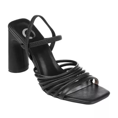 Journee Collection Womens Hera Open Toe Block Heel Pumps