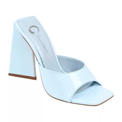 Journee Collection Womens Kammali Round Open Toe Block Heel Pumps