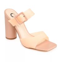 Journee Collection Luca Womens Round Open Toe Block Heel Pumps