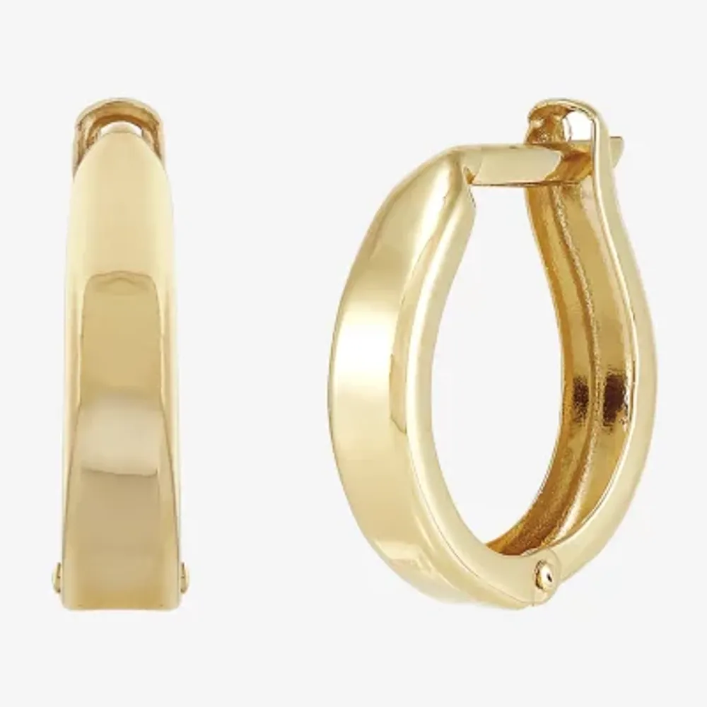 Womens 14K Gold 13.8mm Round Hoop Earrings