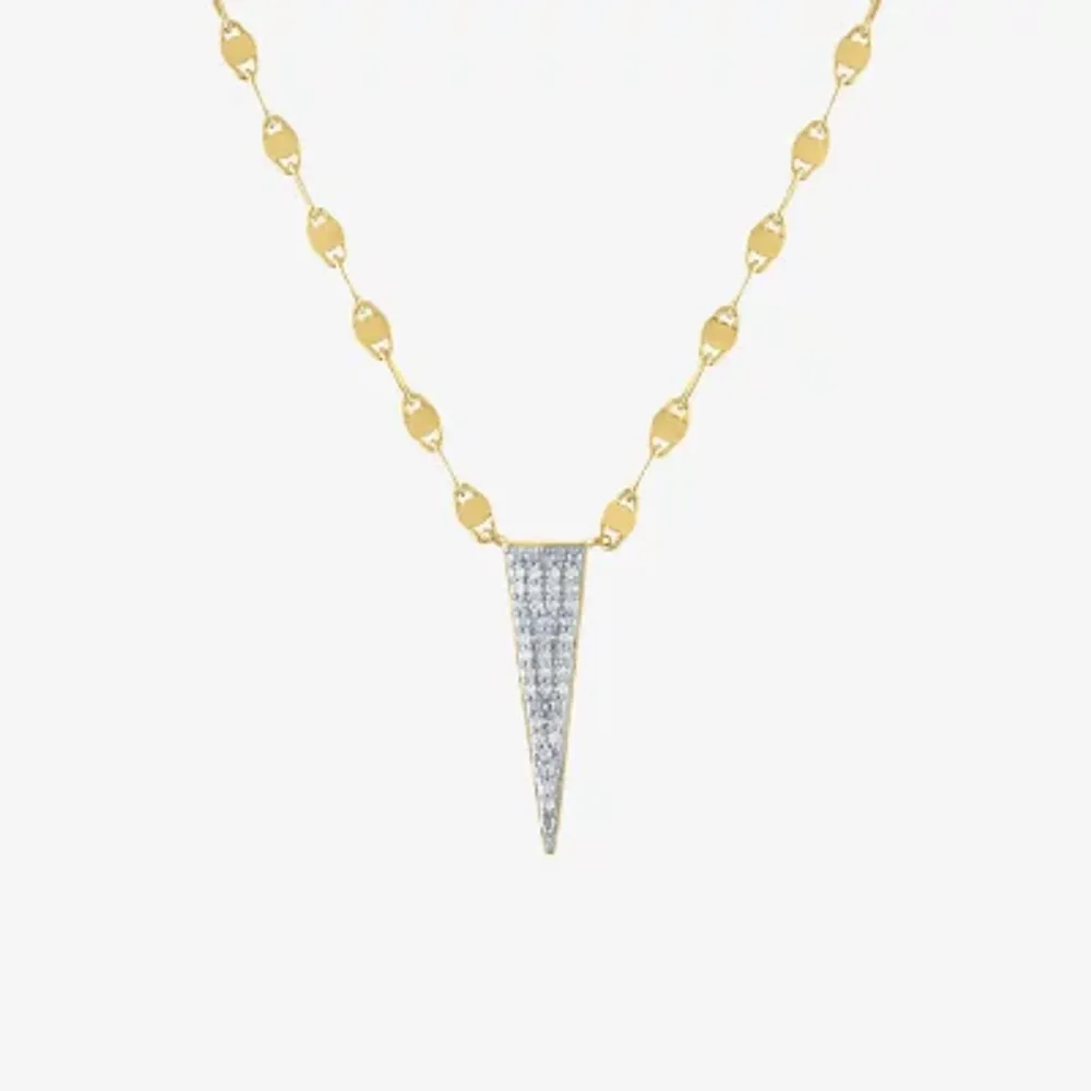 Diamond Addiction Womens 1/10 CT. T.W. Natural White Sterling Silver 18 Inch Pendant Necklace