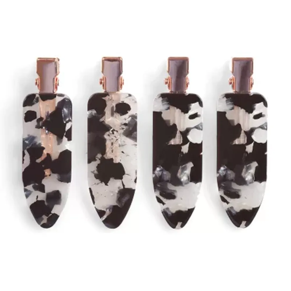 Kitsch Eco Friendly Creaseless Clip 4pc Set Black Terrazzo