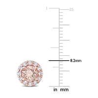 Genuine Pink Morganite 14K Rose Gold 8.2mm Stud Earrings