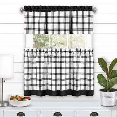 Achim Tate 3-pc. Rod Pocket Kitchen Curtains & Drapes Window Set