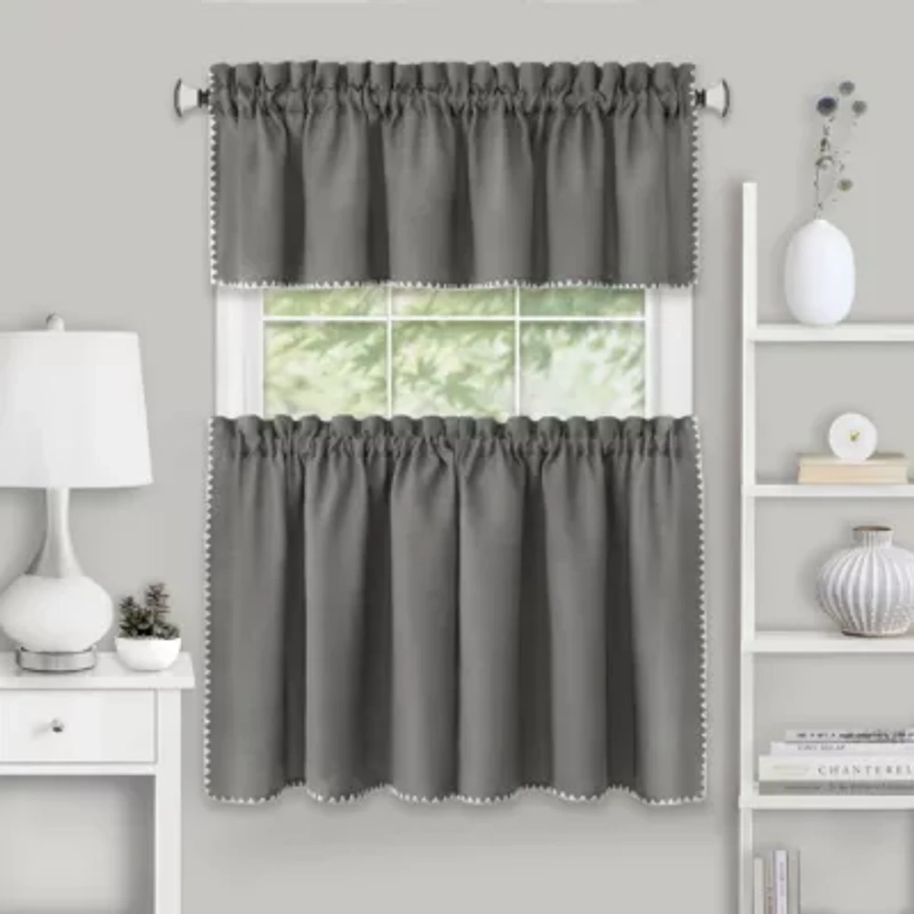 Achim Kendal 3-pc. Rod Pocket Kitchen Curtains & Drapes Window Set