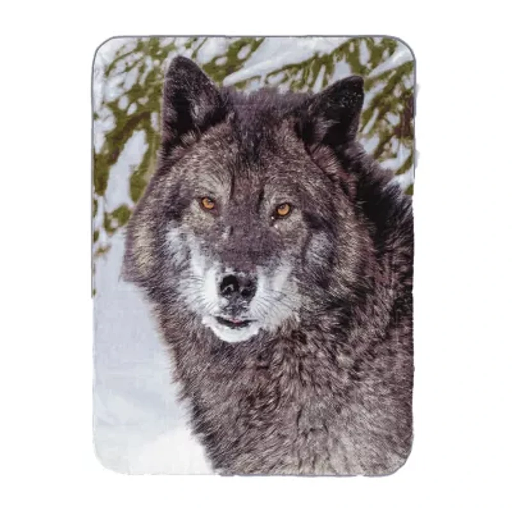 Shavel Home Products Gray Wolf Hi Pile Washable Midweight Throw