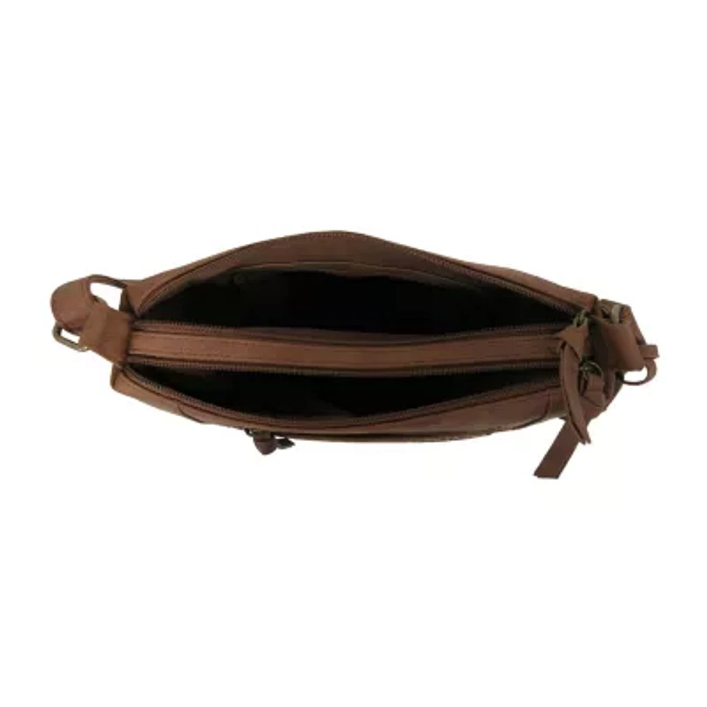 Bueno of California Double Top Zip Hobo Bag