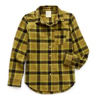 Thereabouts Little & Big Kid Girls Long Sleeve Regular Fit Flannel Shirt