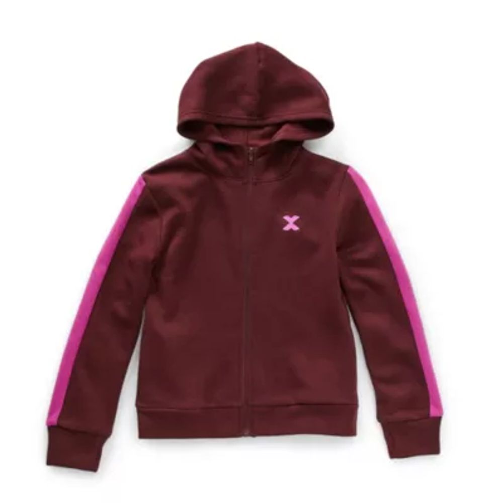 Xersion Little & Big Kid Girls Long Sleeve Fleece Zipper Hoodie