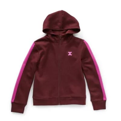 Xersion Little & Big Kid Girls Long Sleeve Fleece Zipper Hoodie