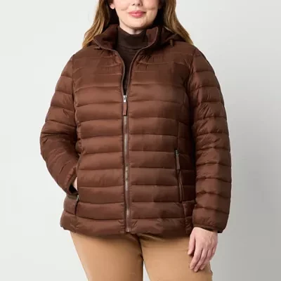 St. John's Bay Womens Midweight Plus Puffer Jacket